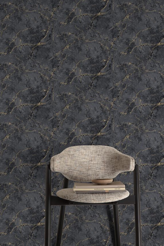 Tapete, schwarz-gold, Marmor, A78003, Vavex 2027