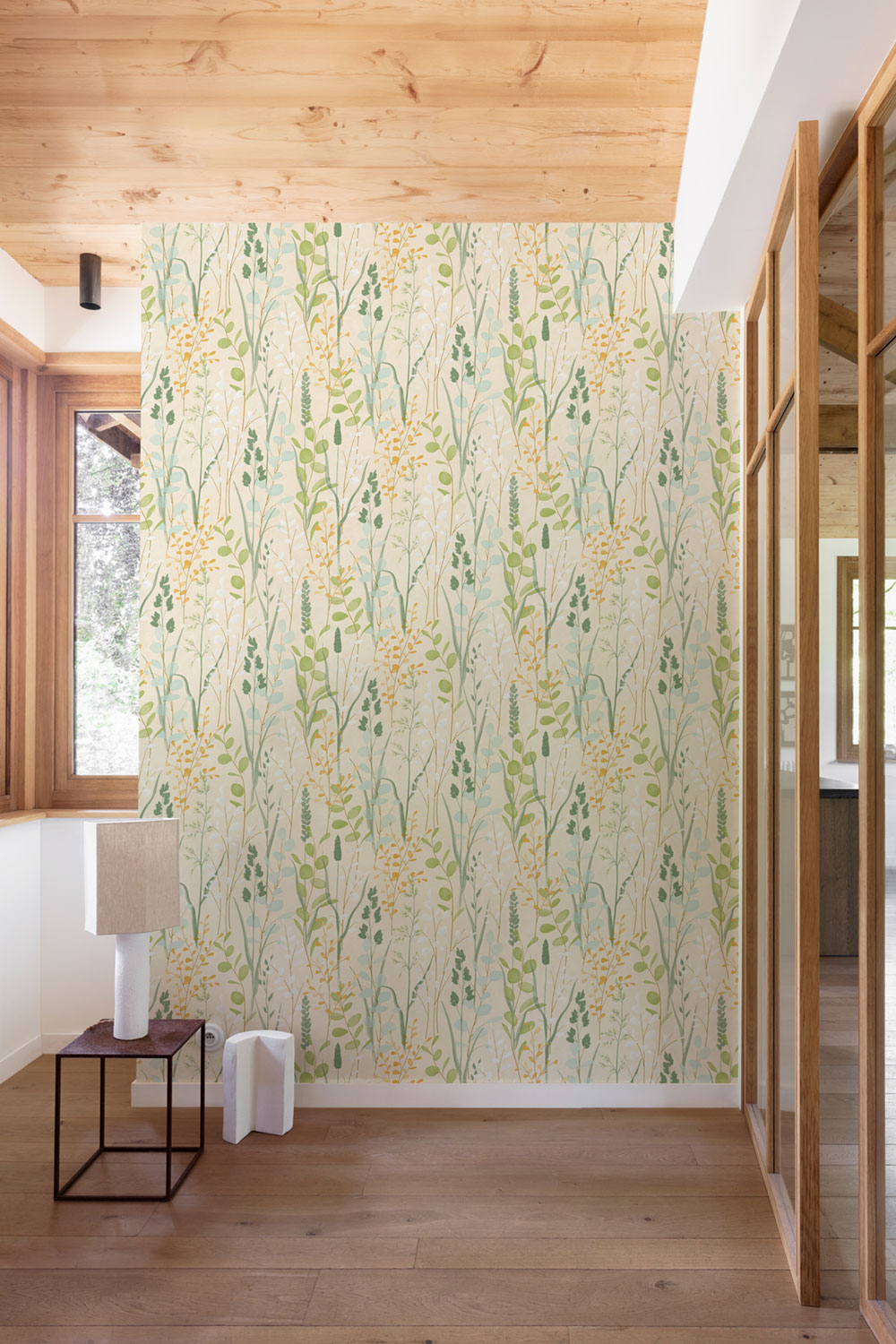 Tapete, beige-grün, Blätter und Gräser, A76202, Vavex 2027