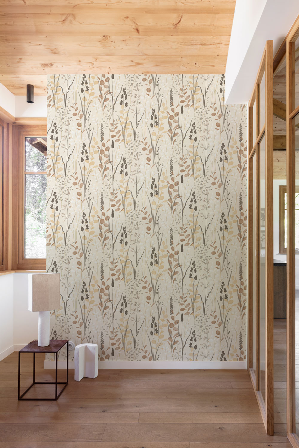 Tapete, beige, Blätter und Gräser, A76203, Vavex 2027