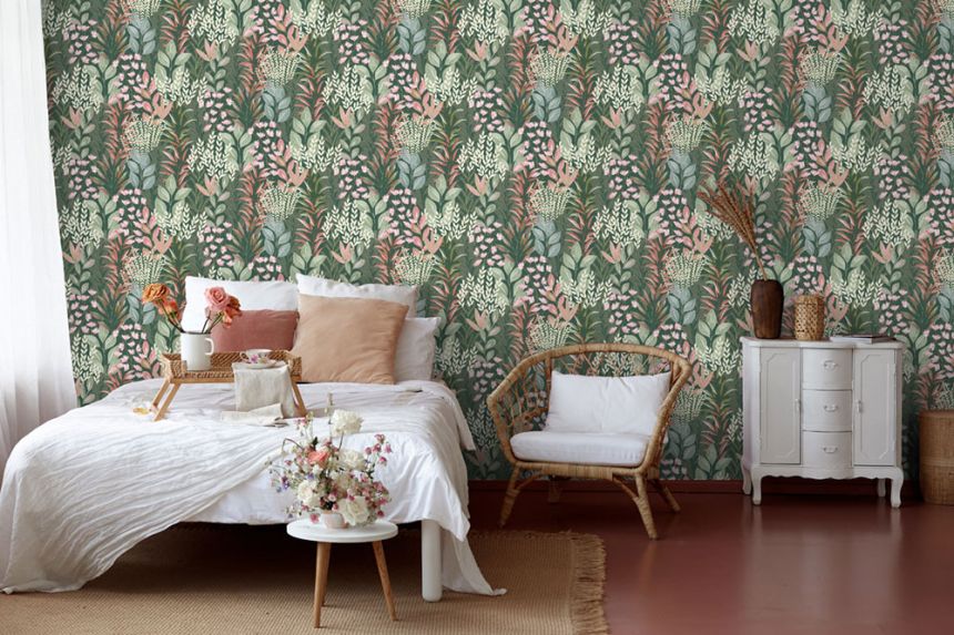 Tapete, grün, Blumen und Blätter, M86904, Vavex 2027