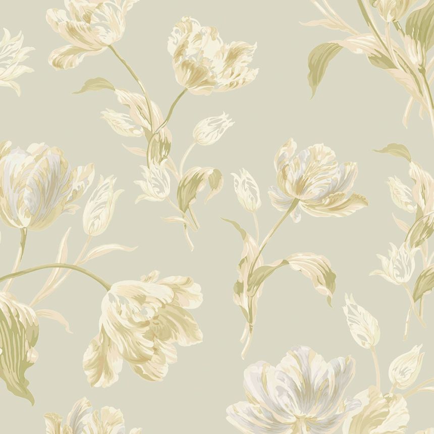Tapete, grau, Blumen, 122769, Laura Ashley Signature