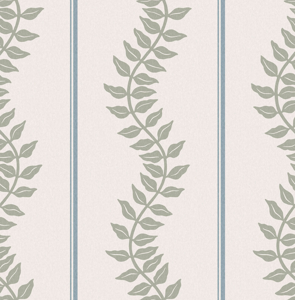 Tapete, blau-grün, Streifen, Blätter, 130294, Concerto, Graham Brown Premium