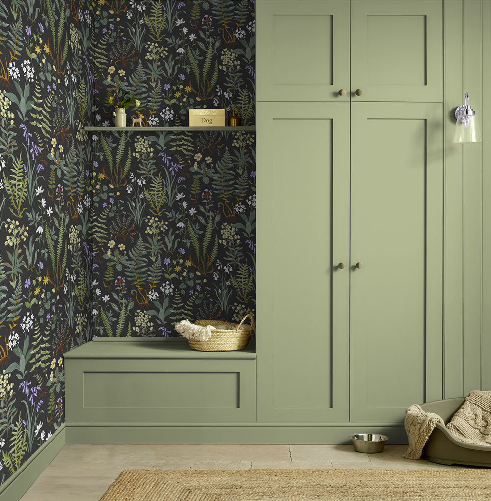 Tapete, schwarz, Blumen, Farne, 130312, Concerto, Graham Brown Premium