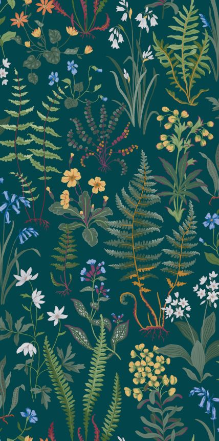 Tapete, grün, Blumen, Farne, 130314, Concerto, Graham Brown Premium
