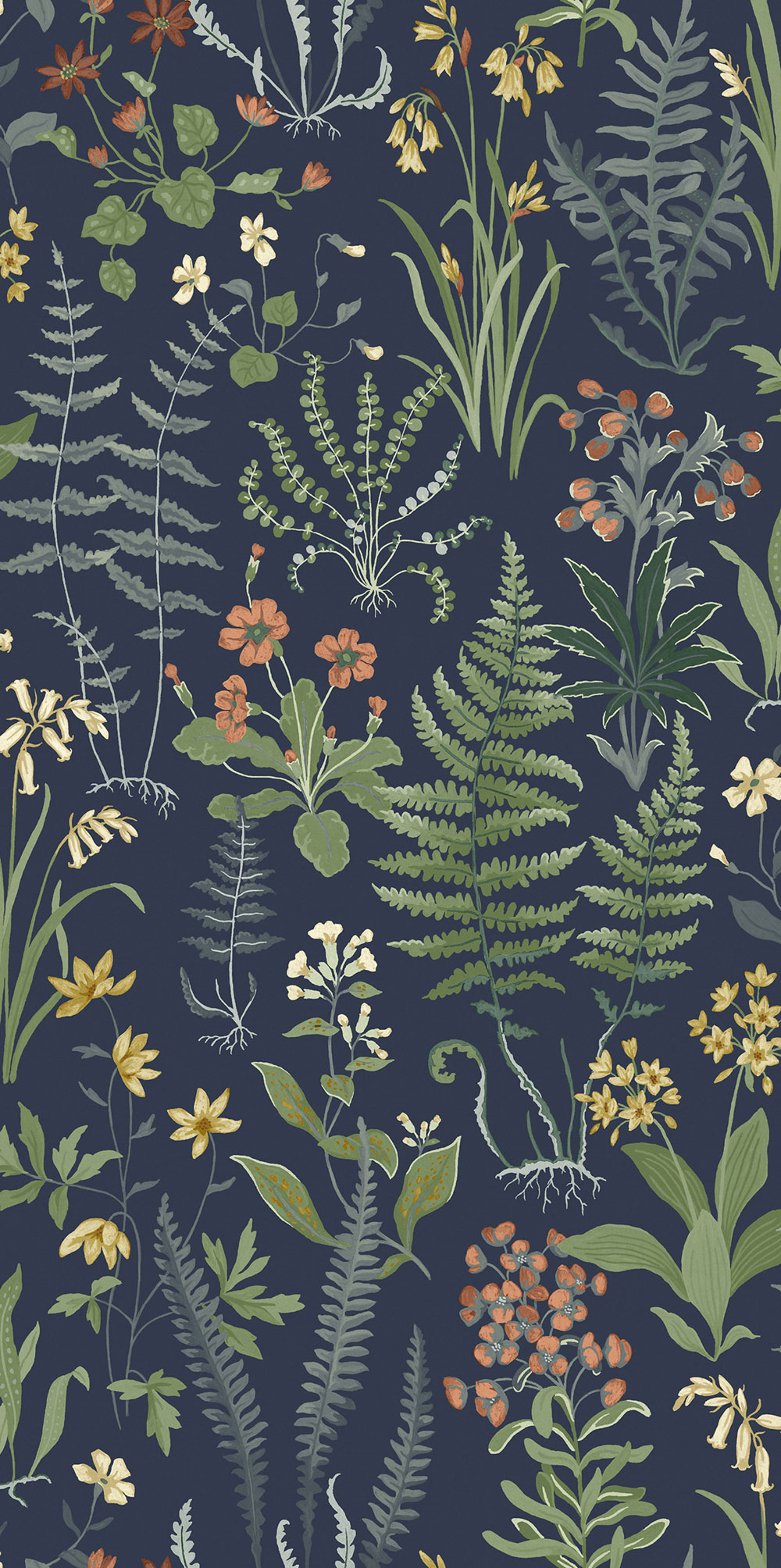 Tapete, blau, Blumen, Farne, 130315, Concerto, Graham Brown Premium