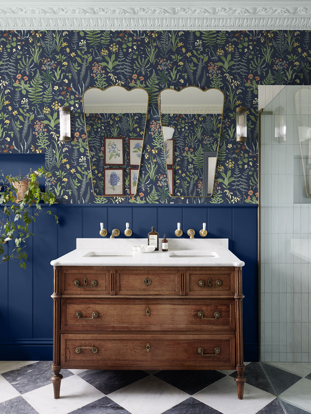 Tapete, blau, Blumen, Farne, 130315, Concerto, Graham Brown Premium