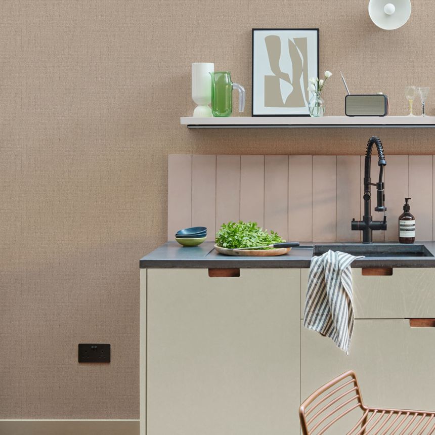 Tapete, grau-beige, Stoffoptik, 127904, Arboretum, Graham Brown Premium