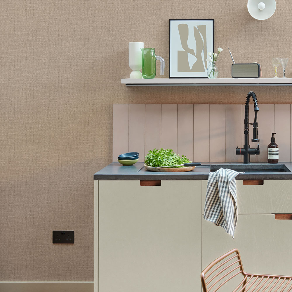 Tapete, grau-beige, Stoffoptik, 127904, Arboretum, Graham Brown Premium