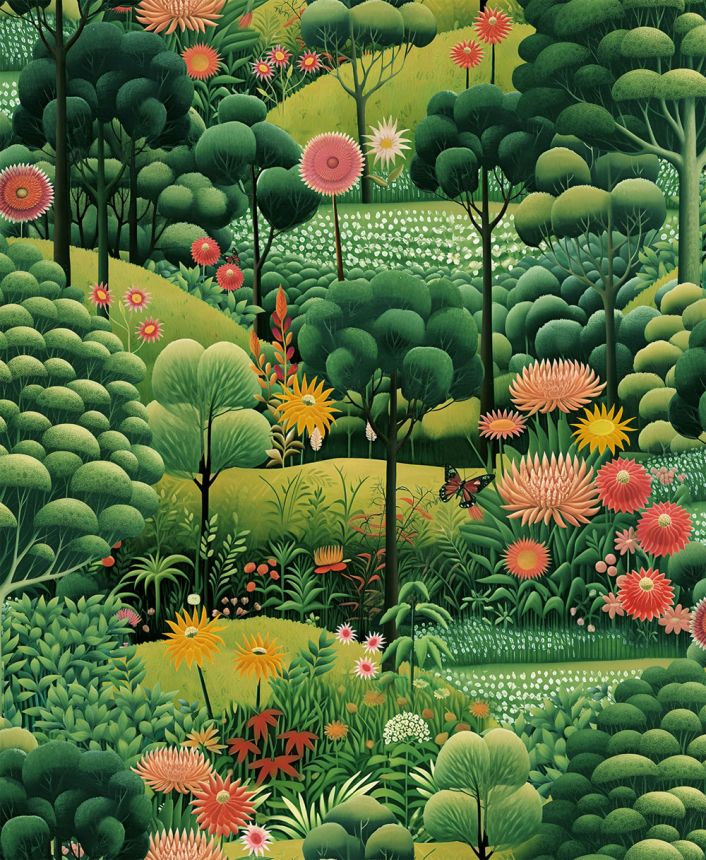 Tapete, grün, Landschaft, Blumen, Bäume, 127924, Arboretum, Graham Brown Premium