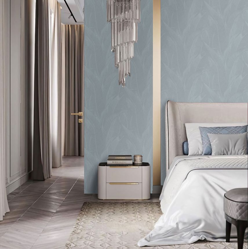Luxustapete, Grau-Silber, Blätter, Z16710, Murella 100, Zambaiti Parati