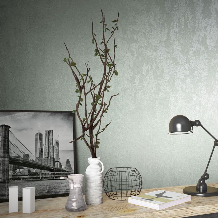 Tapete, türkis, Stuckputz, 34273, City Glow, City Romance, Marburg