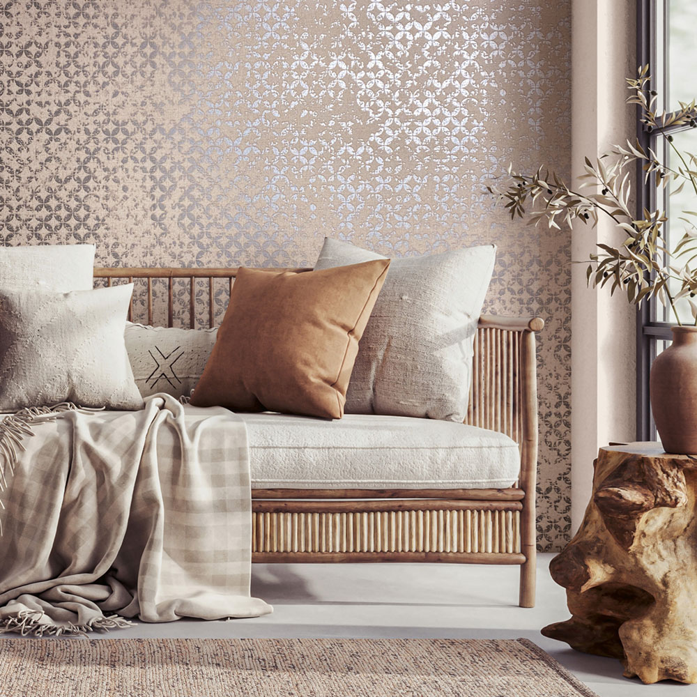 Tapete, beige-silber, geometrisches Vintage-Muster, 35120, City Romance, Marburg