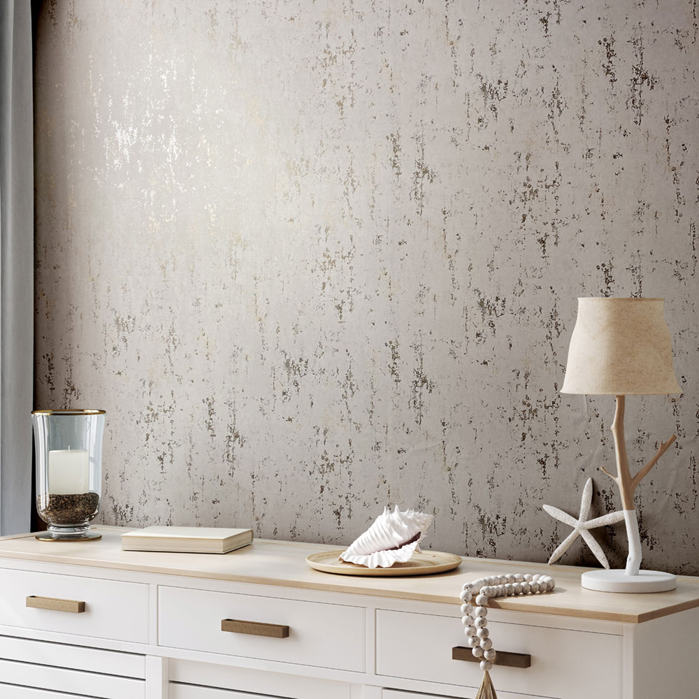 Tapete, creme-gold, Stuckputz, 35127, City Romance, Marburg