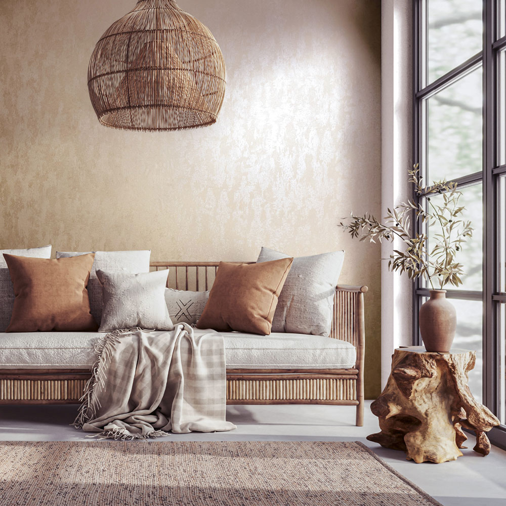 Tapete, beige, Stuckputz, 35131, City Romance, Marburg