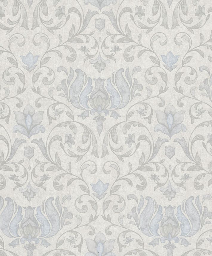 Tapete, grau-beige, blau, Ornamente, 35147, City Romance, Marburg