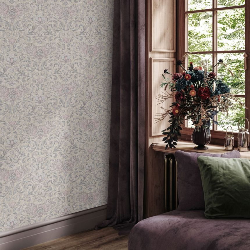 Tapete, braun, grau, rosa, Ornamente, 35152, City Romance, Marburg