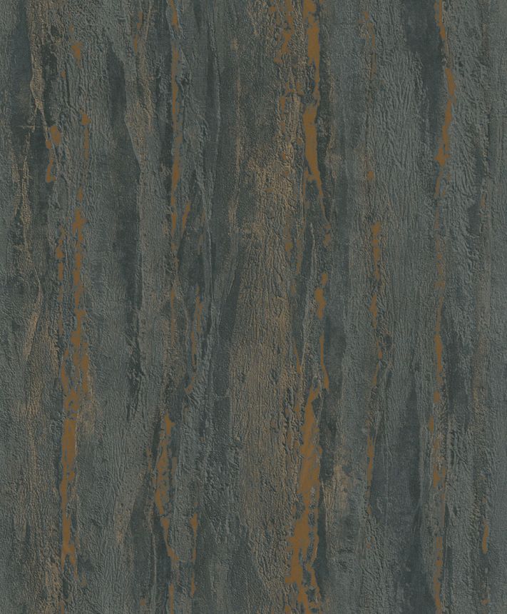 Tapete, schwarz-bronze, Stuckputz, 35156, City Romance, Marburg