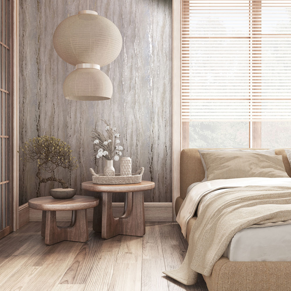 Tapete, grau-beige, Stuckputz, 35159, City Romance, Marburg