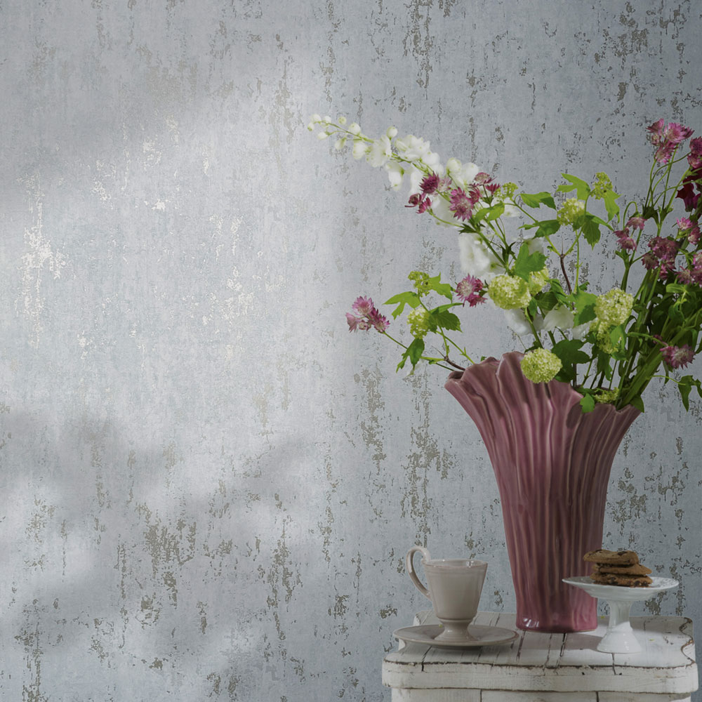 Tapete, türkis, Stuckputz, 35162, City Romance, Marburg