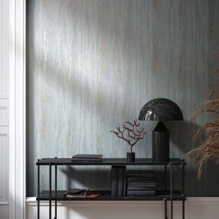 Tapete, türkis, Stuckputz, 35165, City Romance, Marburg