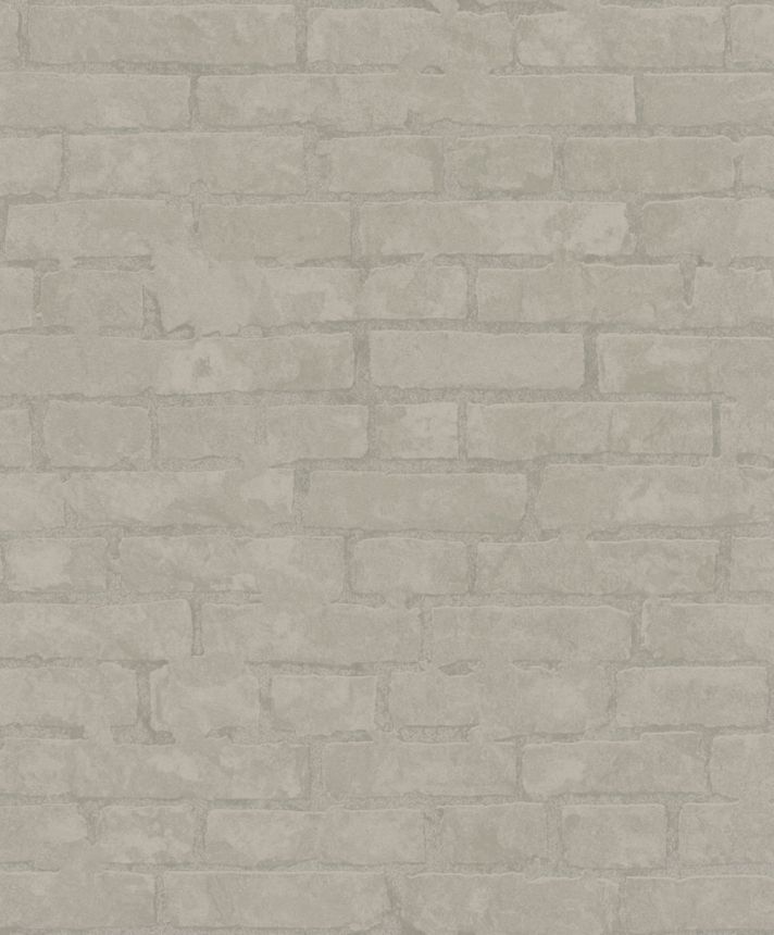 Tapete, Grau-Braun, Ziegel, Ziegelwand, 34613, Terra, Marburg