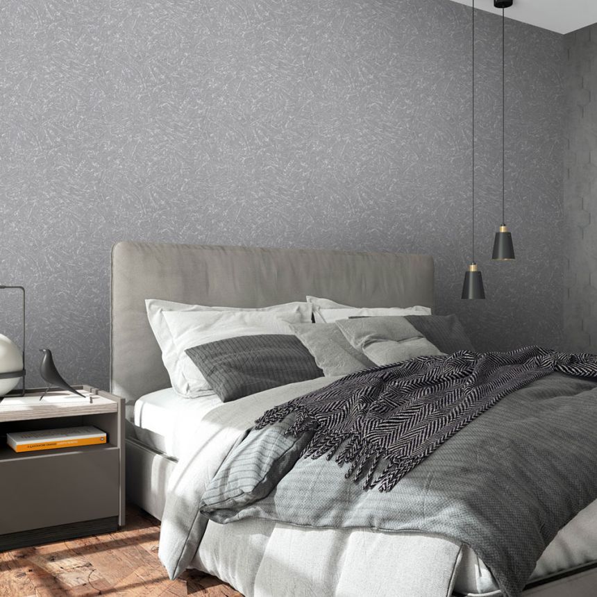 Tapete, Grau, Struktur, Spachteloptik, 34155, Loft Superior, Marburg