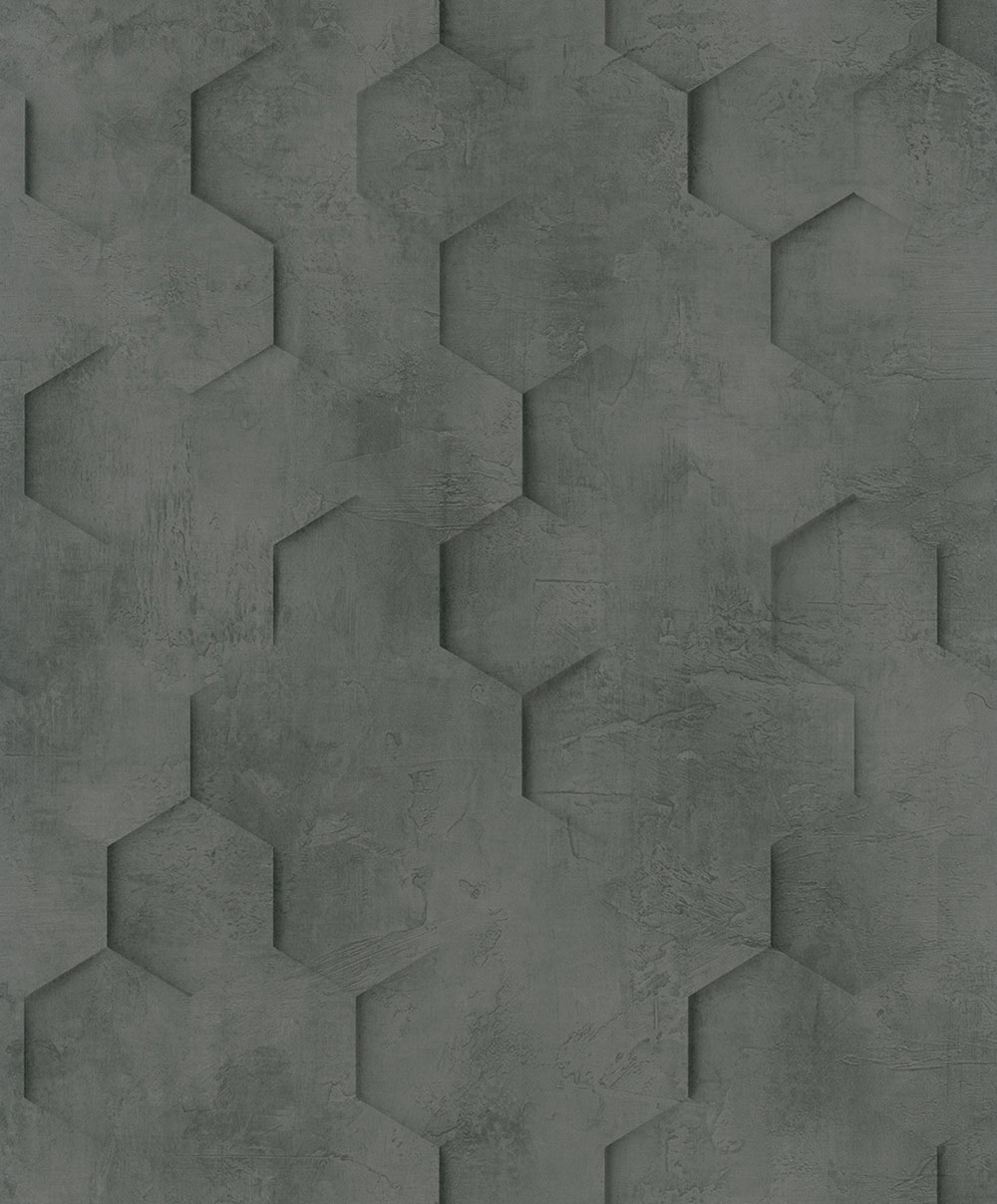 Geometrische Tapete, Schwarz, Hexagone, 34161, Loft Superior, Marburg