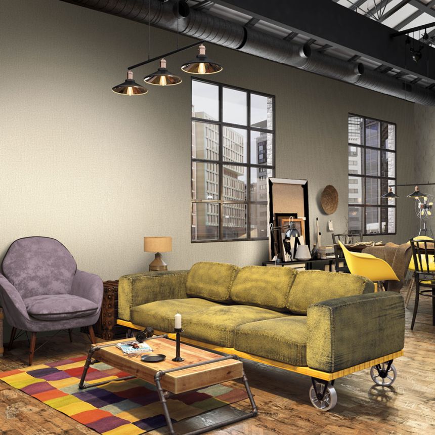 Tapete, Beige, Textiloptik, 34175, Kumano, Loft Superior, Marburg