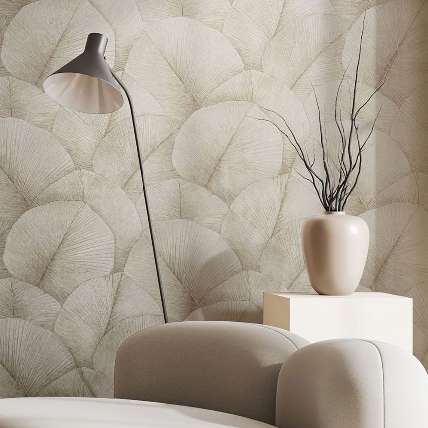 Tapete, beige, Blätter, 34510, Kumano, Marburg