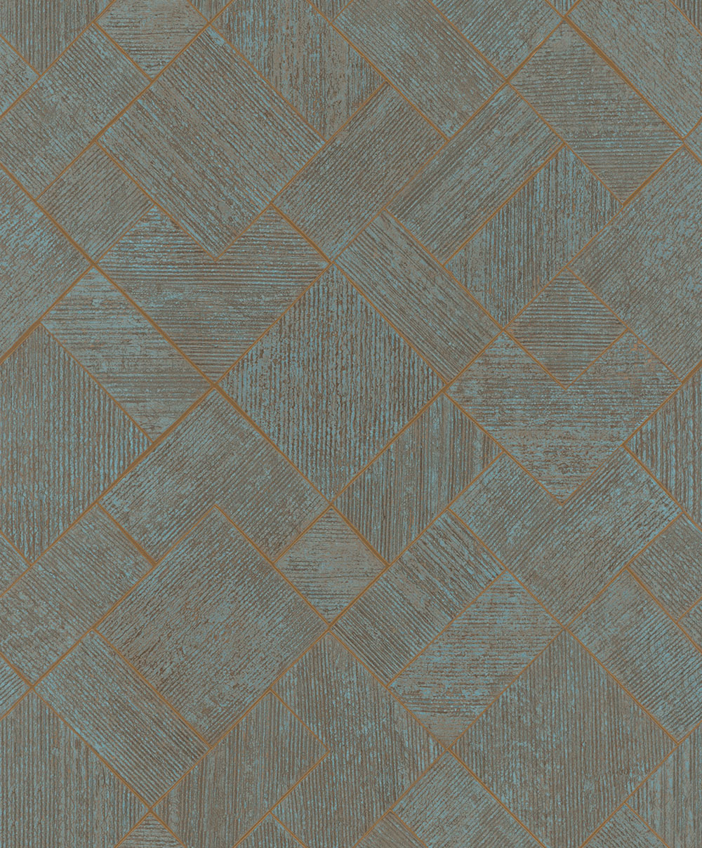 Tapete, blau, kupferfarben, geometrisches Muster, 35512, Ritus, Marburg