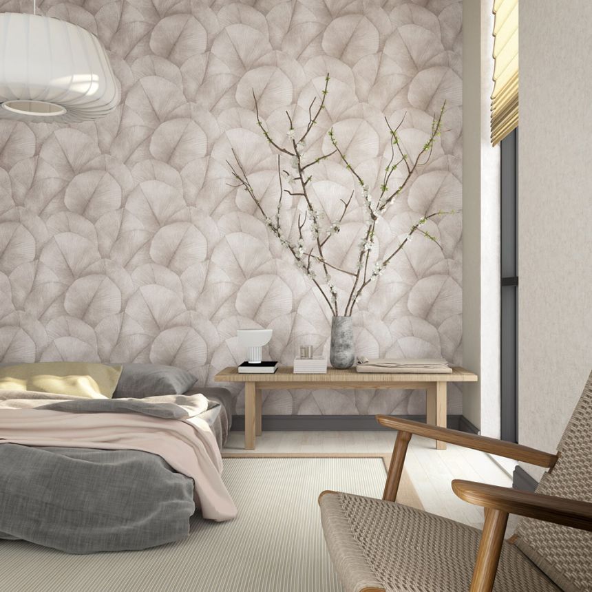 Tapete, braun-beige, Blätter, 34511, Kumano, Marburg