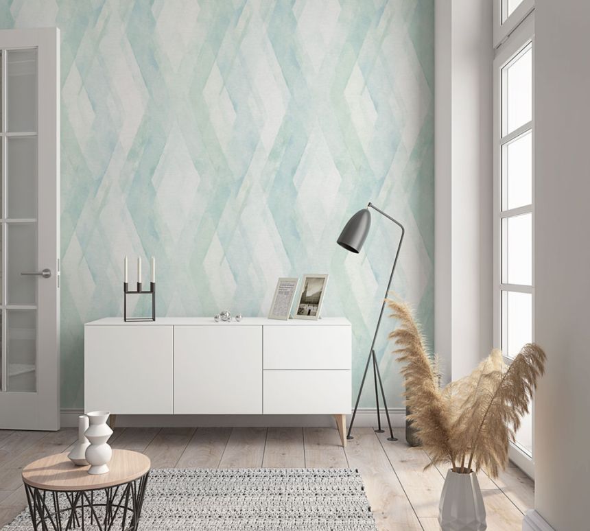 Geometrische Tapete, Grün-Blau, 32450, Shades, Marburg