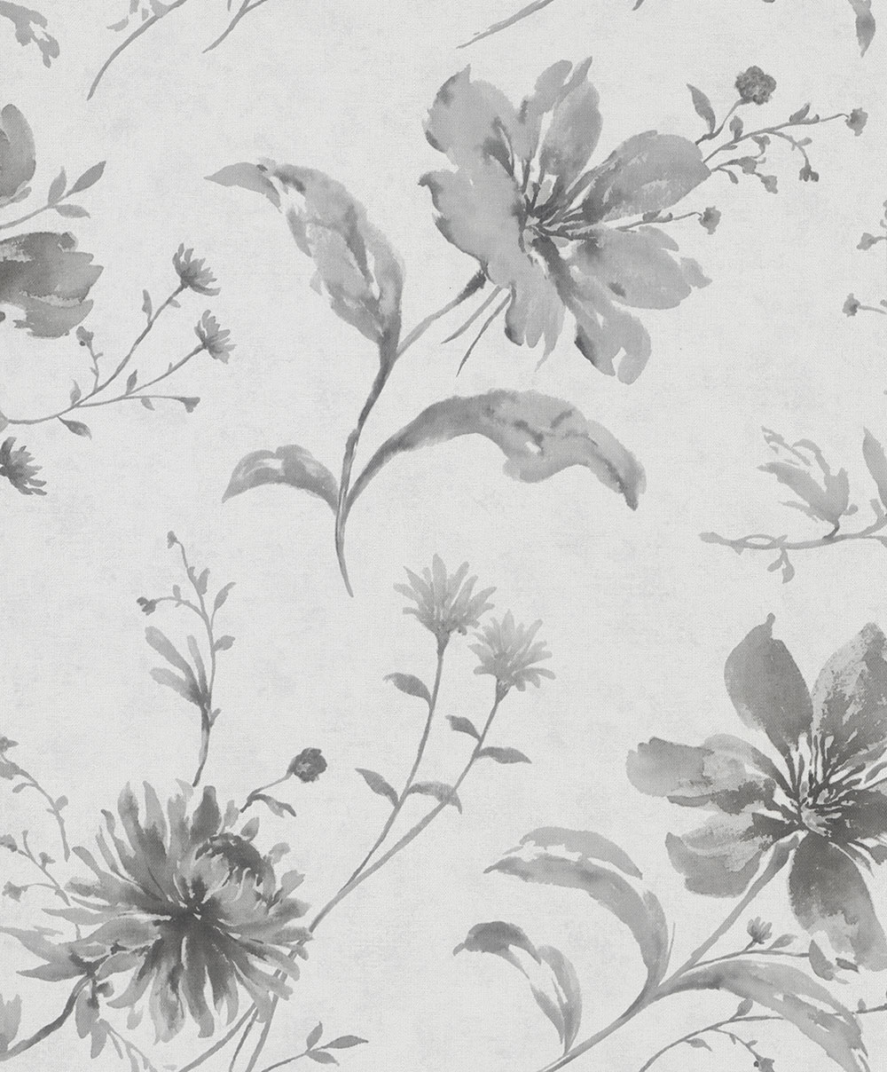 Tapete, Grau-Schwarz, Blumen, 32456, Shades, Marburg