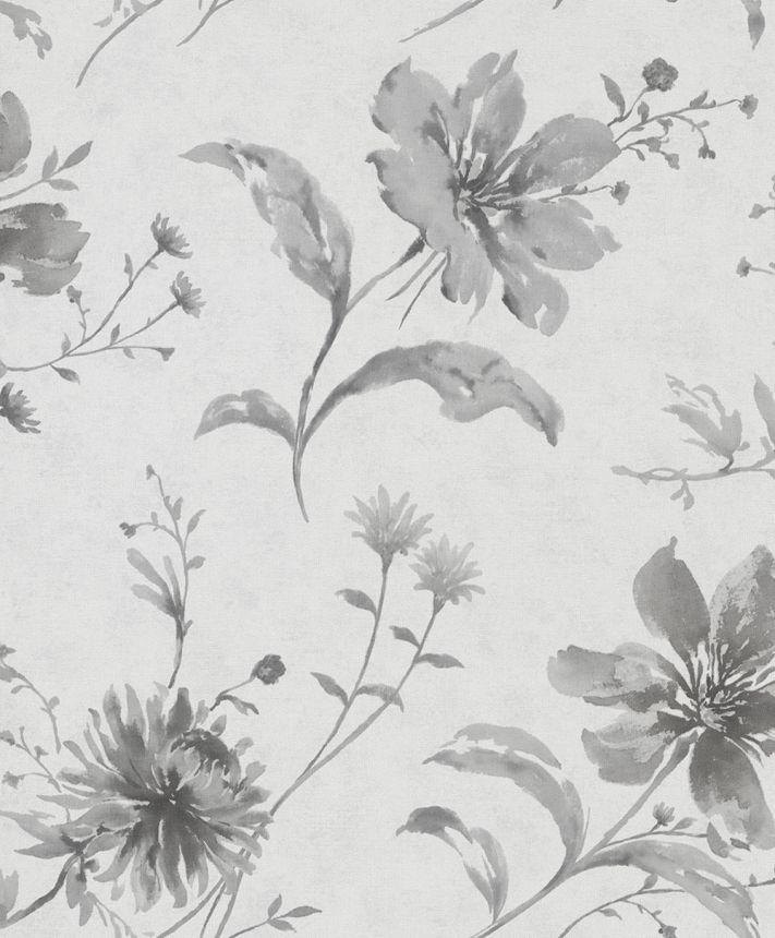 Tapete, Grau-Schwarz, Blumen, 32456, Shades, Marburg