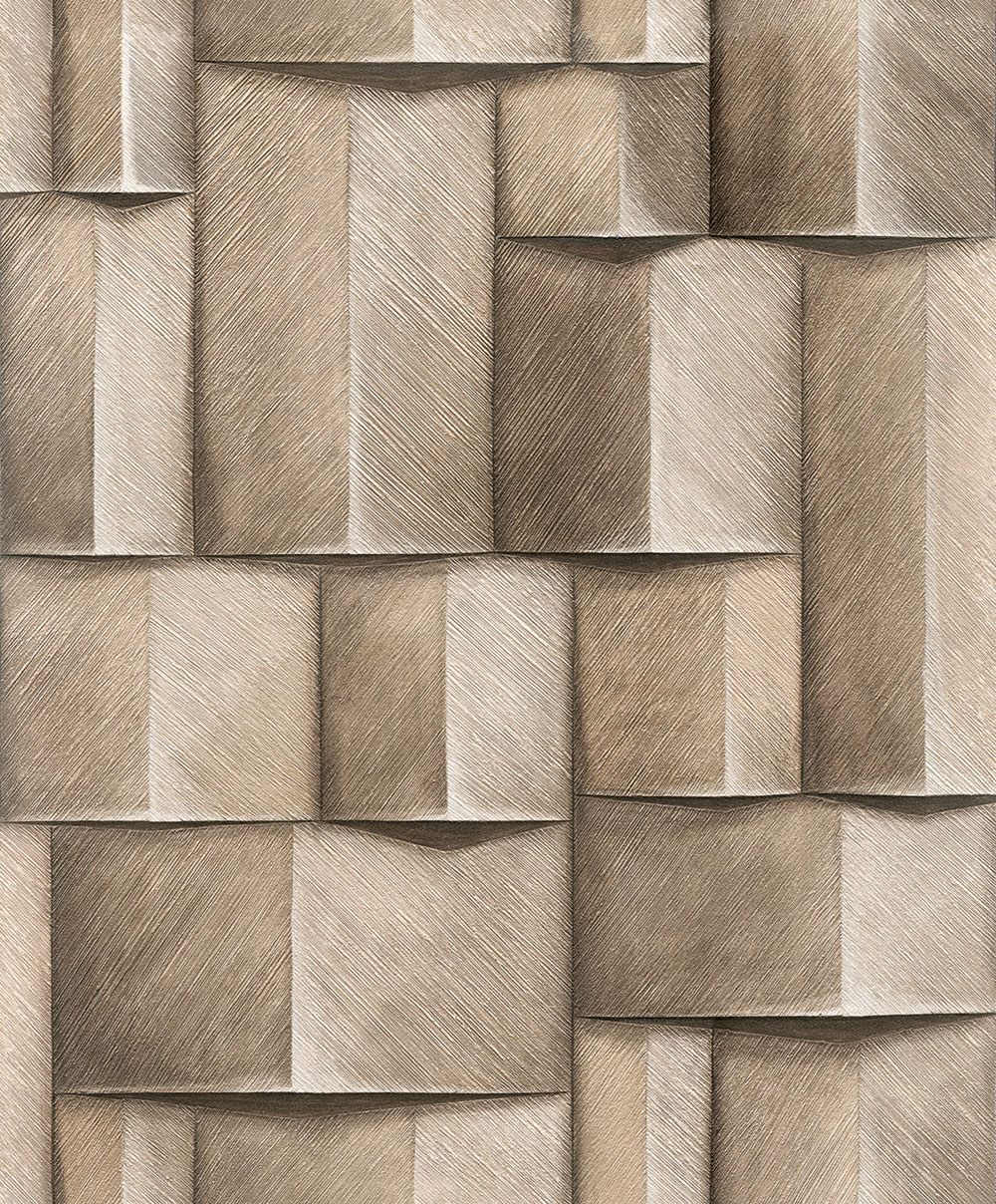 Grafische Tapete, braun, 3D-Effekt, 35388, Timber, Marburg