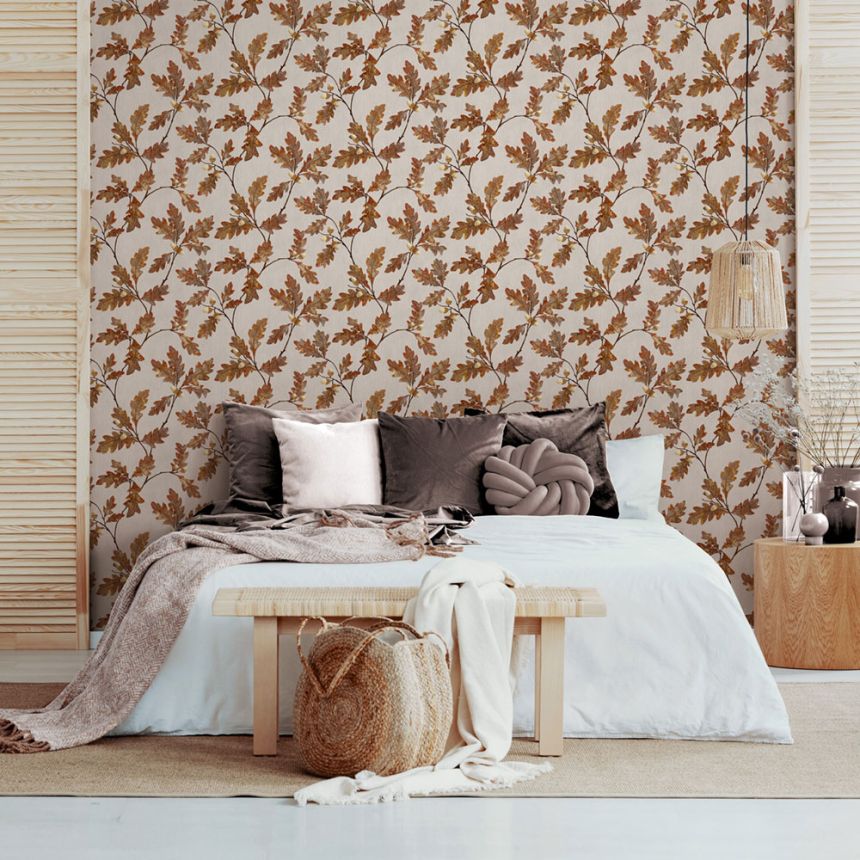 Tapete, braun, Zweige, Blätter, 35398, Timber, Marburg