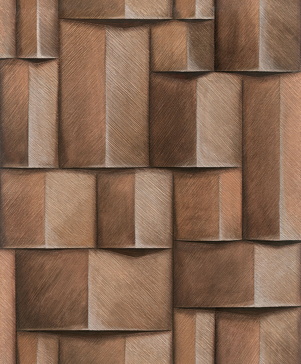 Grafische Tapete, braun, 3D-Effekt, 35399, Timber, Marburg