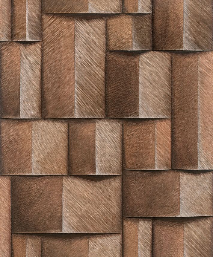 Grafische Tapete, braun, 3D-Effekt, 35399, Timber, Marburg