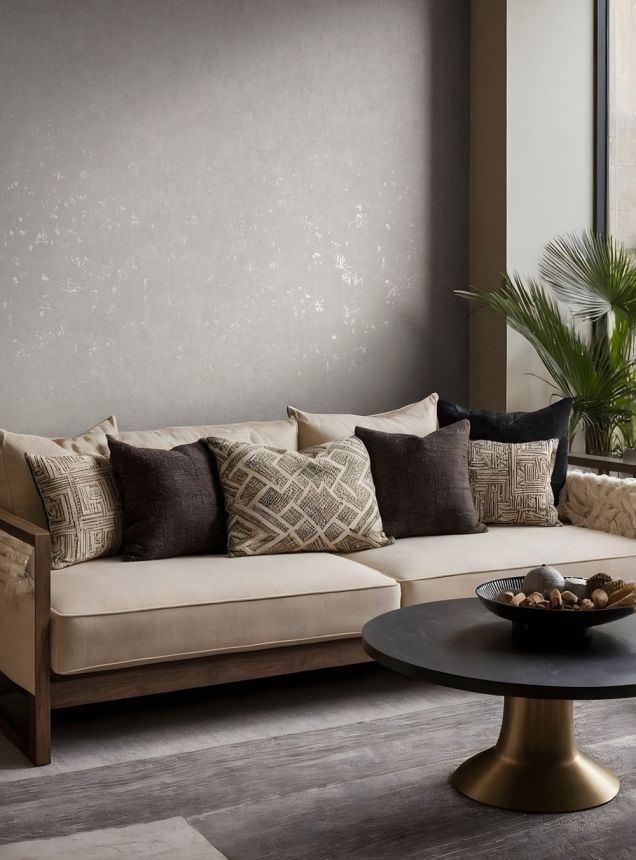 Tapete, Grau-Beige, Beton, Stuck, 82500, Naomi, Novamur
