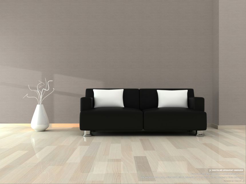 Gestreifte Tapete, hellbraun, beige, Stoffoptik, RIC005, Serica, Traces, Masureel