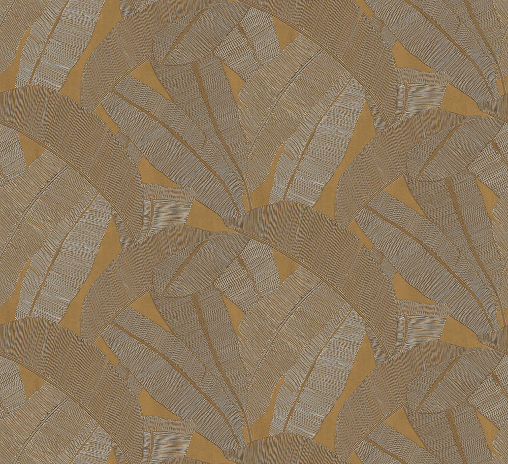 Tapete, gold, braun, RIC204, Serica, Masureel