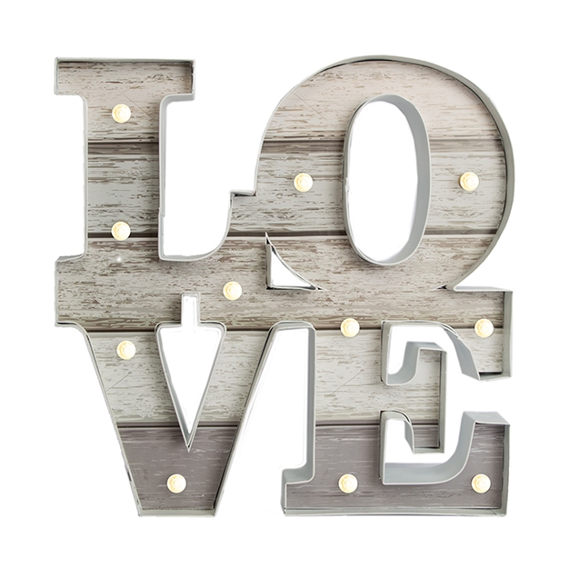 Lit decoration 100067, Lit Love Metal Art, Wall Art, Graham Brown