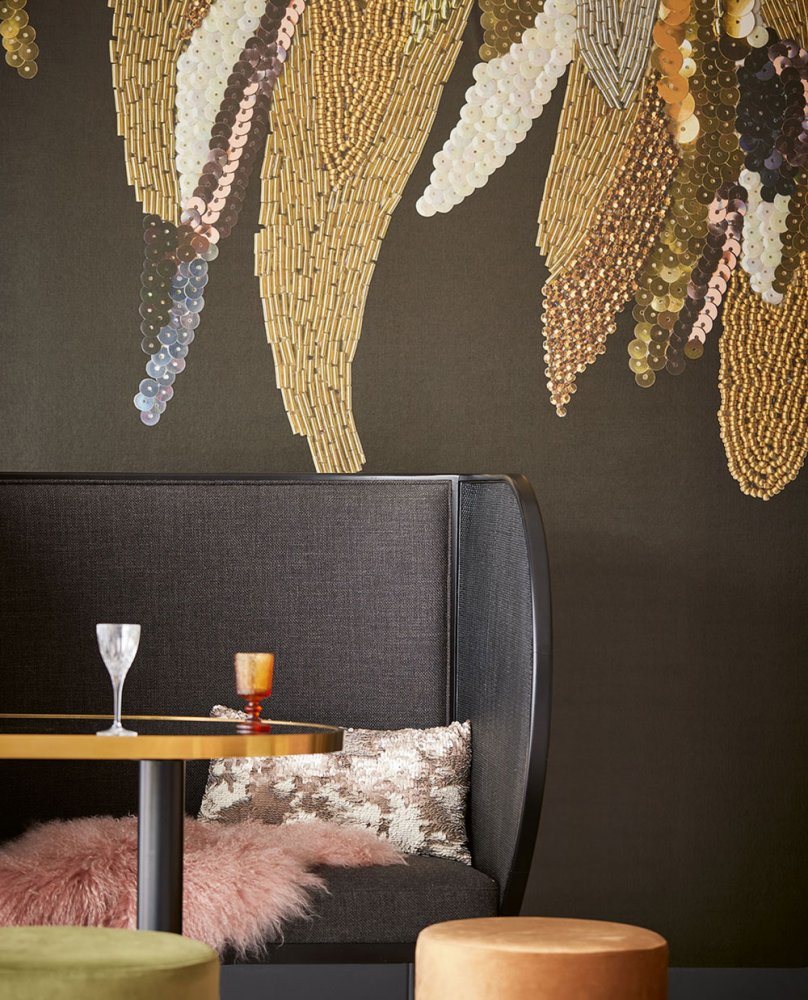 Vlies, Fototapete mit Blumen Pailletten, Perlen 307406, 280 x 280 cm, Museum, Eijffinger