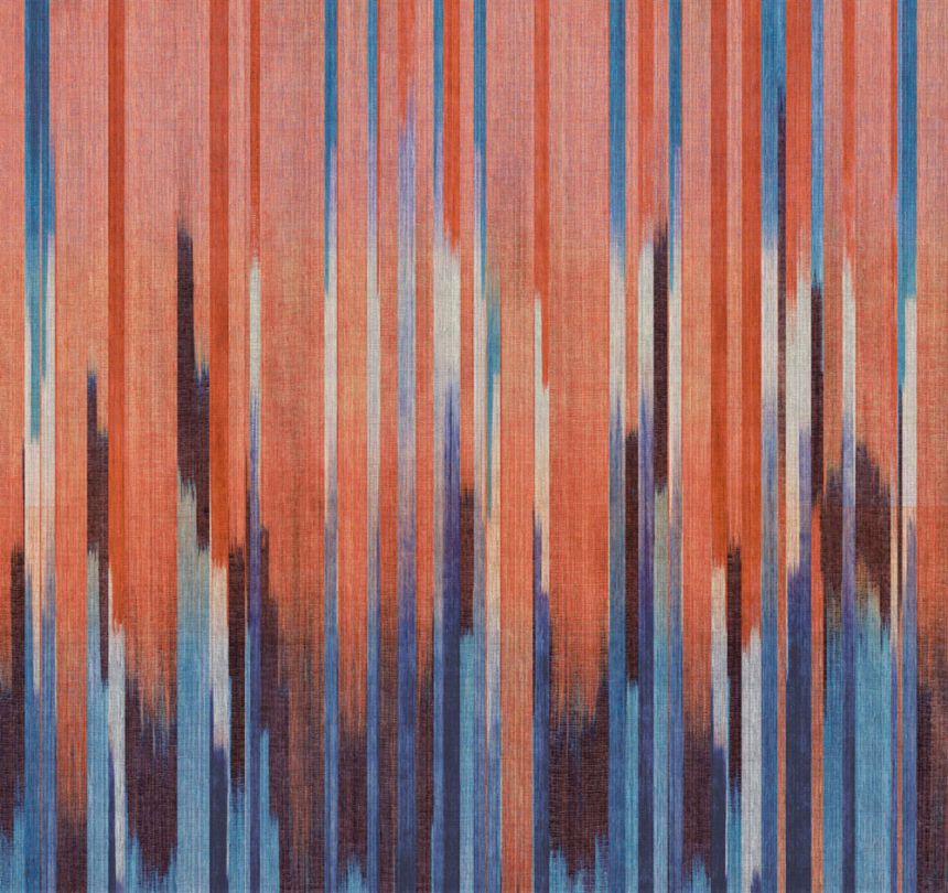 Fototapete, Stoffoptik, blau, rot, Streifen, DGRIC1031-300, Serica, Masureel