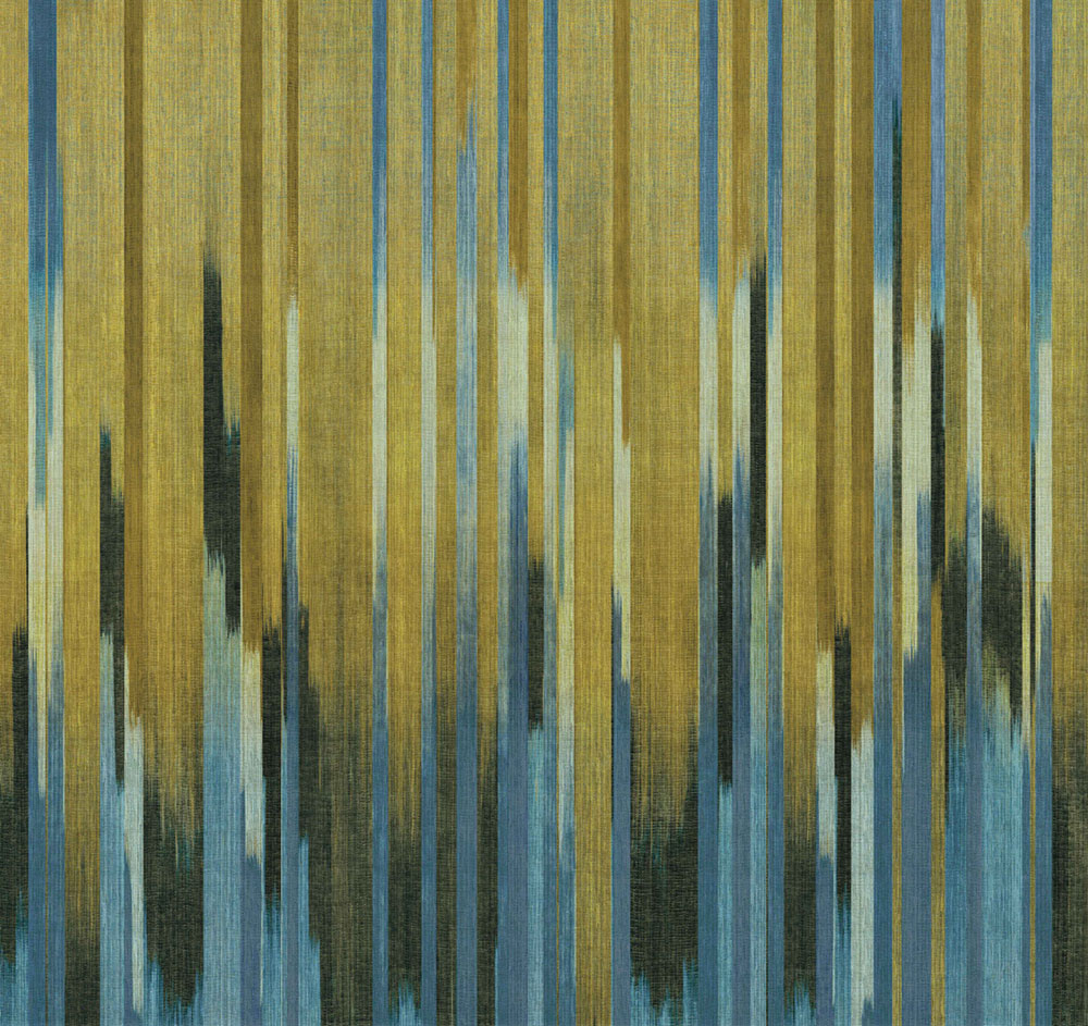 Fototapete, Stoffoptik, blau, schwarz, grün, Streifen, DGRIC1042-260, Serica, Masureel