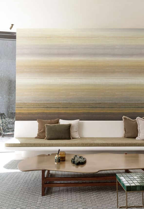 Fototapete, Stoffoptik, braun, beige, Streifen, DGRIC203-300, Serica, Masureel