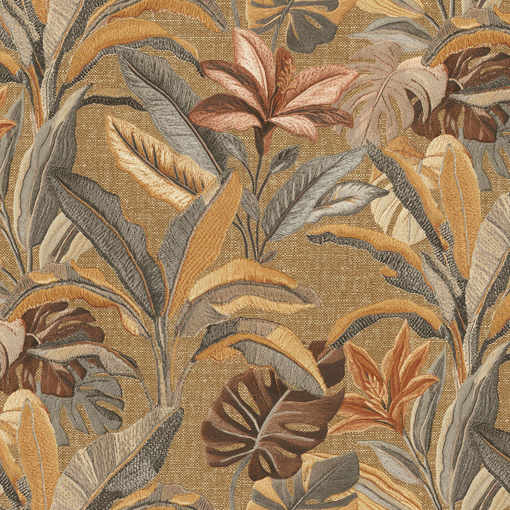 Luxustapete, braun, Blumen, Blätter, 73801, Tendenze, Emiliana Parati