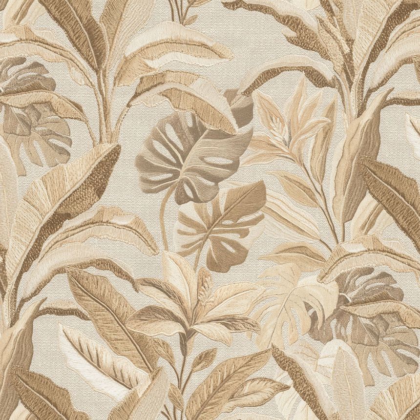 Luxustapete, beige, Blumen, Blätter, 73802, Tendenze, Emiliana Parati