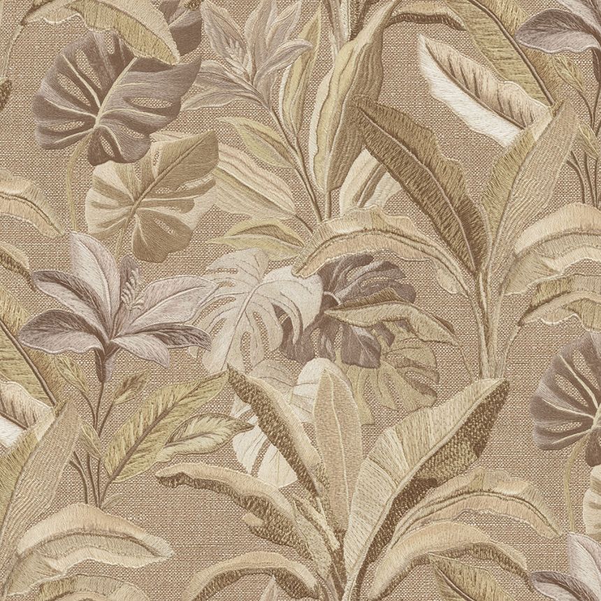 Luxustapete, braun-gold, Blumen, Blätter, 73804, Tendenze, Emiliana Parati