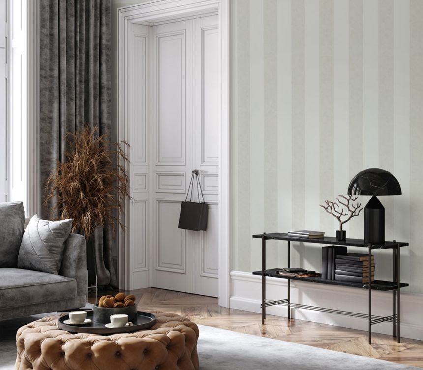 Streifentapete, grau-beige (Taupe), cremefarben, 34412, Flora, Tide, Marburg